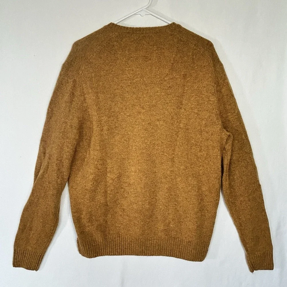 Black Brown 1826 Men's Sweater Lambswool V Neck Ochre Size XL Pullover